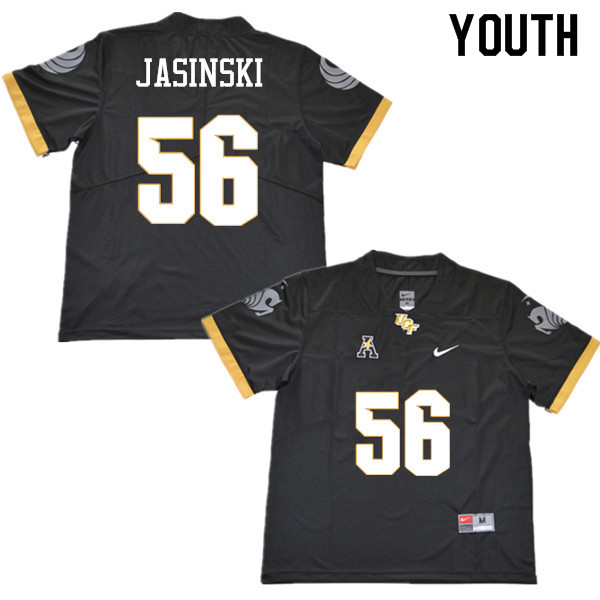 Youth #56 Pat Jasinski UCF Knights College Football Jerseys Sale-Black